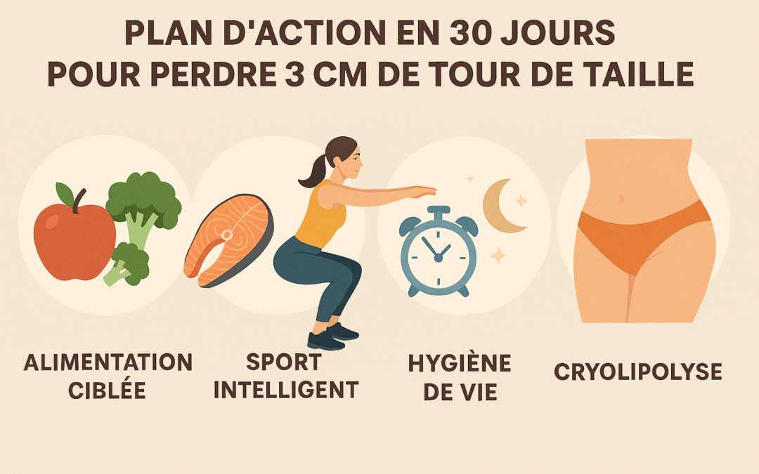 Plan d’action en 30 jours : comment perdre 3 cm de tour de taille durablement ?